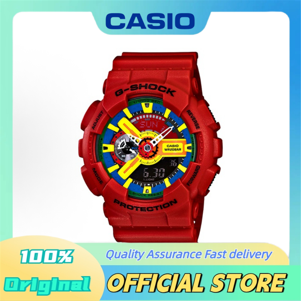 G-SHOCK นาฬิกาผู้หญิงกันน้ําสีแดง GA-110FC-1A