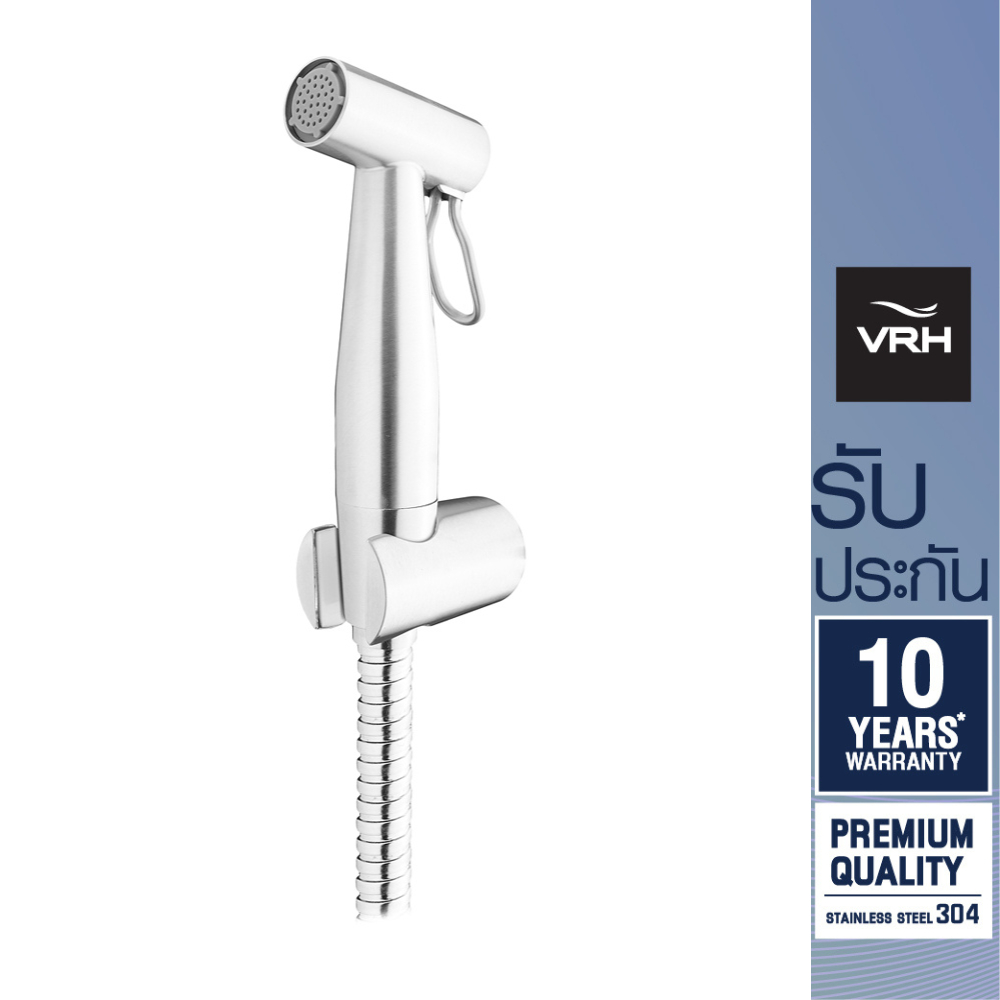 VRH ชุดหัวฉีดชำระสเตนเลสทรงเอียง รุ่น Collon พร้อมสายสเตนเลสยาว1.20 เมตร และขายึด (สามารถดึงค้างได้)