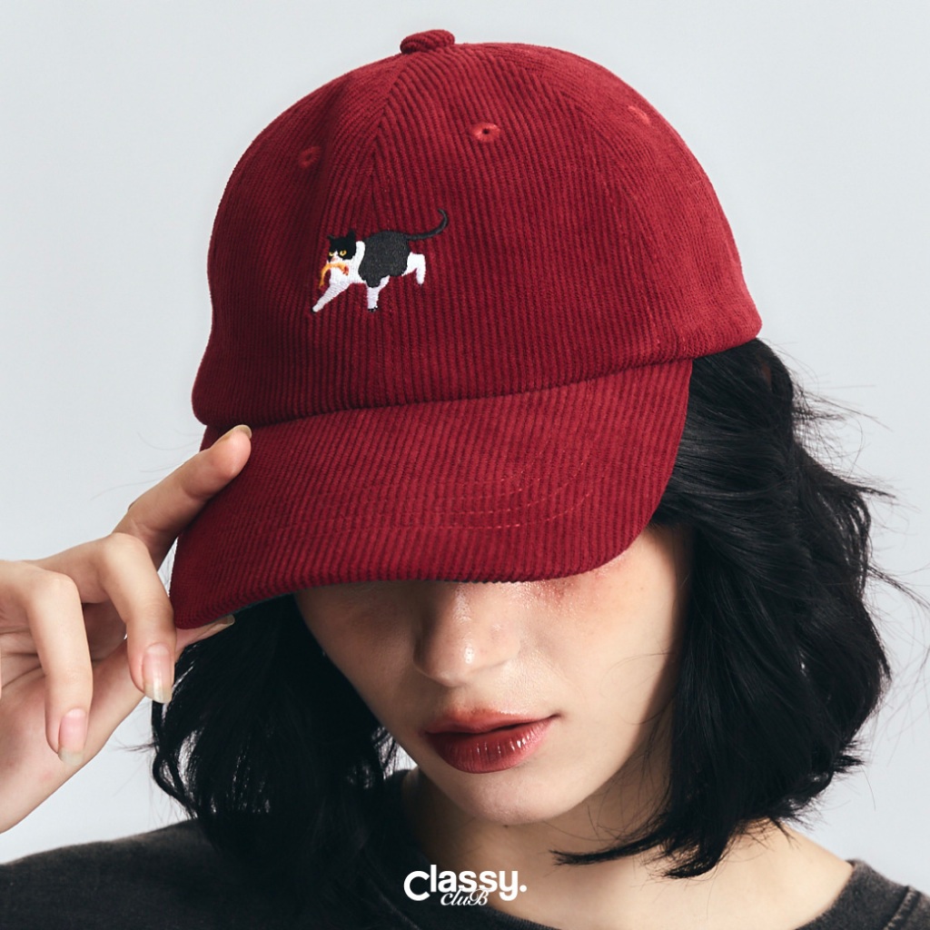 Classy - หมวกแก็ป ปักลาย รุ่น Tuxedo Cat Cap