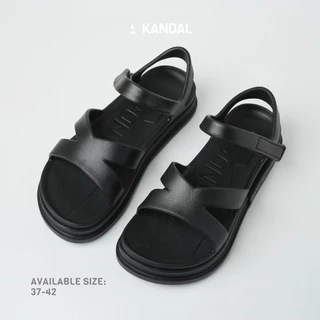 KANDAL KD0102 Akross - รองเท้าแตะรัดส้นผู้ชาย ผู้หญิง สีดำ Black น้ำหนักเบา กันน้ำ แห้งไว EUR 36-42
