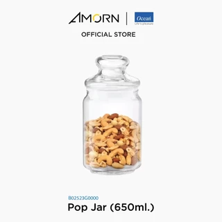 AMORN - (Ocean) B02523G0000 Pop Jar (650ml.) - ขวดโหล ขวดโหลกลมฝาแก้ว ขวดโหลป๊อปจา โหลแก้วเก็บอาหารแห้ง