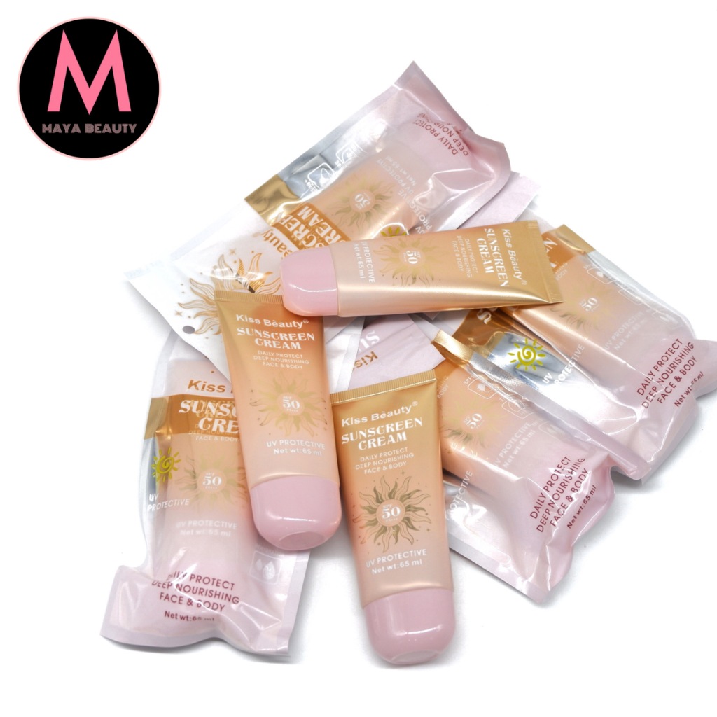 {12หลอด} Kiss Beauty UV Protect Sunscreen Cream ครีมกันแดด ปรับผิวสว่าง ปกป้องยูวีจากแสงแดด no.68537 - รูปที่ 2