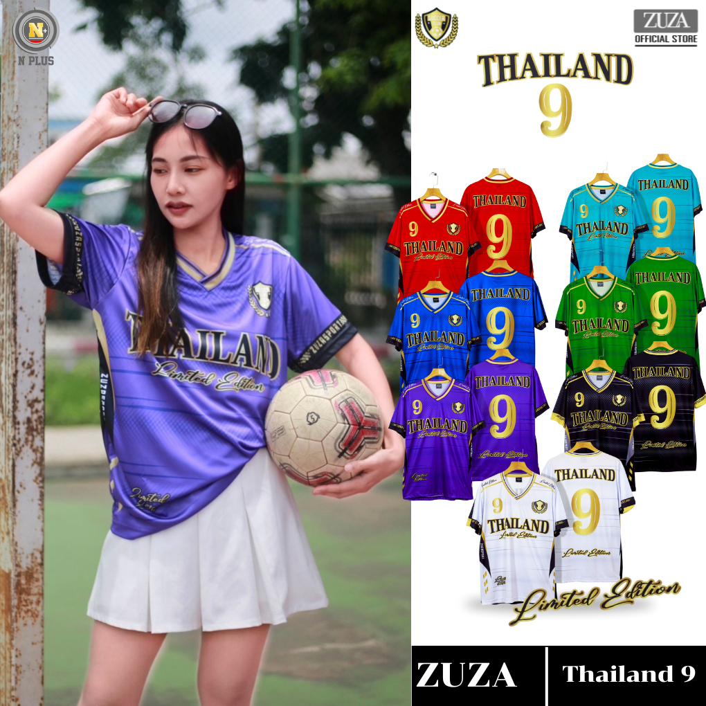 [พร้อมส่งจากไทย] ZUZA THAILAND 9 Collection เสื้อยืดคอวี แขนสั้น ผ้าไมโครฯเรียบเบาสบาย พิมพ์ลายซับลิเมชั่นคมชัด