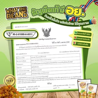 ลูกเกดเหลืองทองขนาดเล็ก 500 กรัม WHAT THE BEANS นุ่มหนึบ หวานอมเปรี้ยว