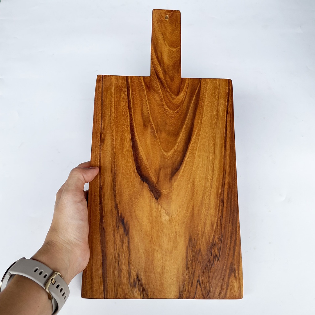 เขียงไม้สัก มีด้ามจับ ถาดสเต็ก ถาดเสิร์ฟ Chopping board, Tray, Serving plate