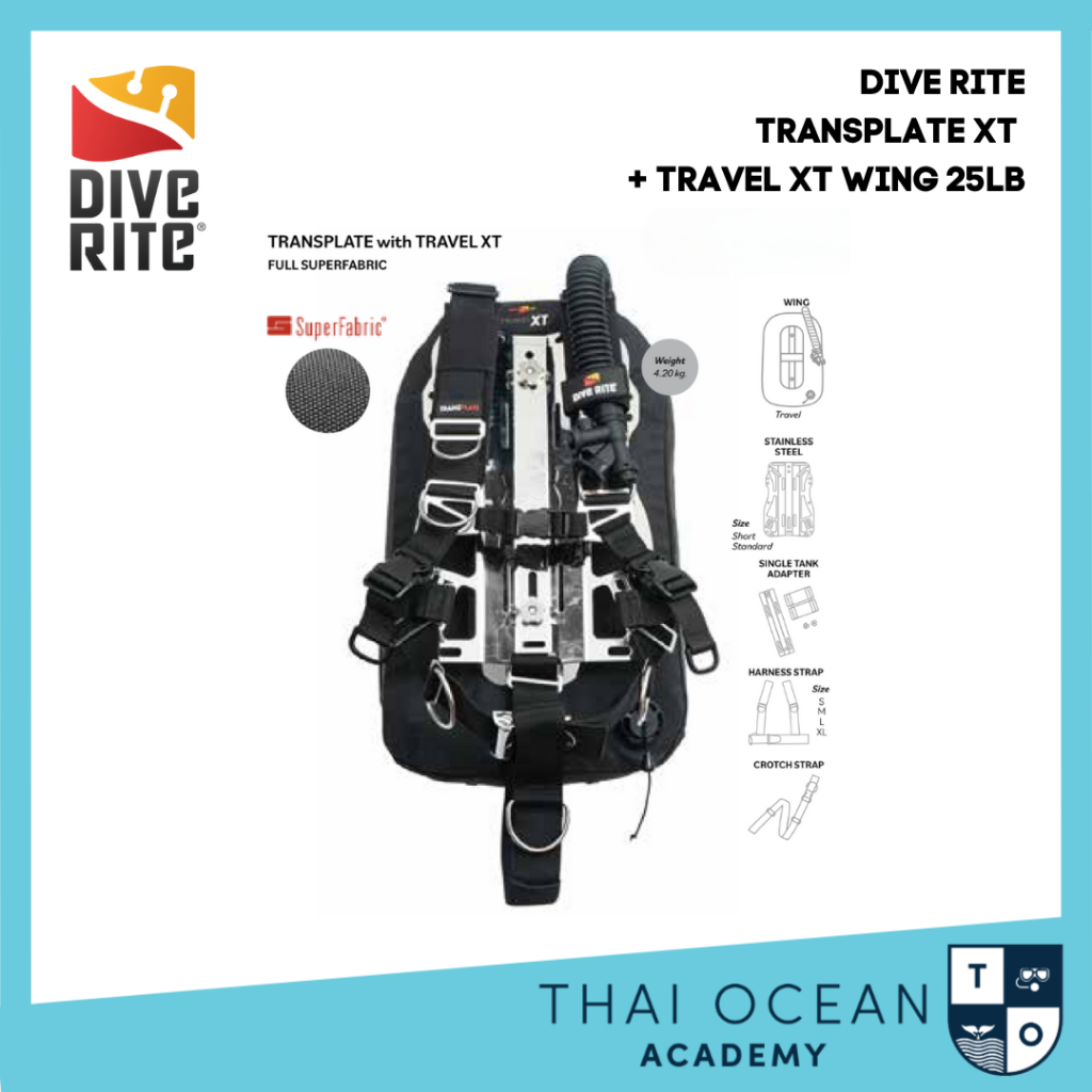 บีซีดี Dive Rite TransPlate XT Travel BCD เพลทแสตนเลส วิง Superfabric 25lb
