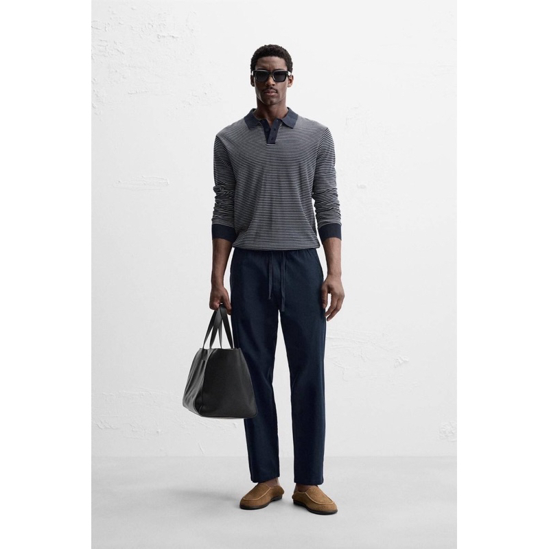 Zara Men’s cotton linen relaxed pants