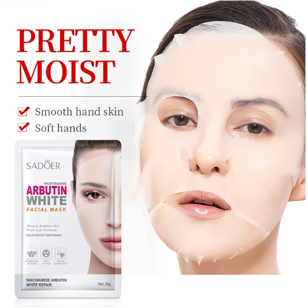 Sadoer Niacinamide  Arbutin White Facial Mask มาสก์หน้าแผ่น ชุ่มชื้น ไม่เหนียวเหนอะหนะ ซึมซาบง่าย