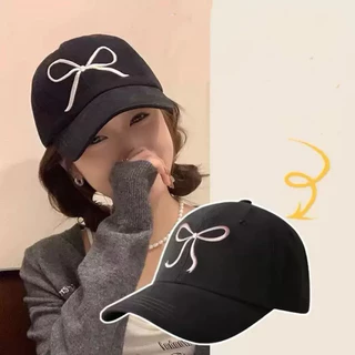 🍓EnJoy🍓พร้อมส่ง (MK-1) หมวกแก็ป "ปีกโบว์" มินิมอล หมวกเบสบอล แฟชั่นเกาหลีcotton cap