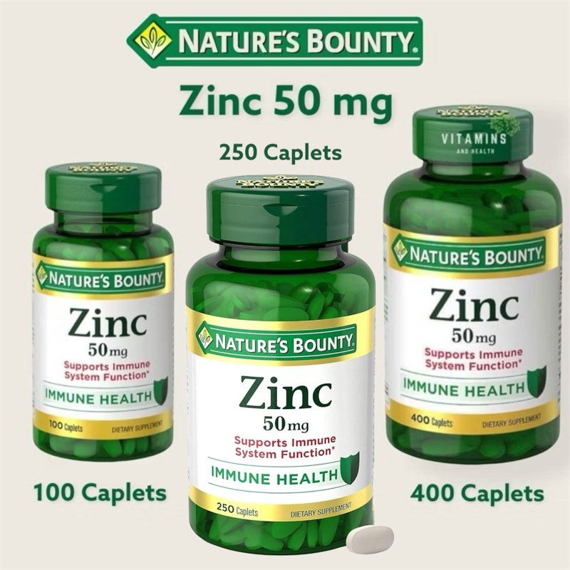 ✅พร้อมส่ง🔖ซิ้งค์ Nature's Bounty, Zinc, 50 mg, Supports Immune System Tablets, 100,200 Tablets