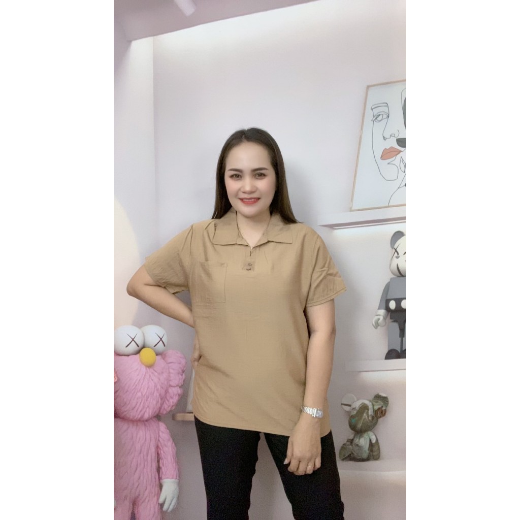 เสื้อคอปกสีดำ  เสื้อสีดำ เสื้อสปันผู้หญิง  รอบอกฟรีไซส์ 40-44นิ้วใส่ได้ค่ะ รุ่น601 - รูปที่ 2