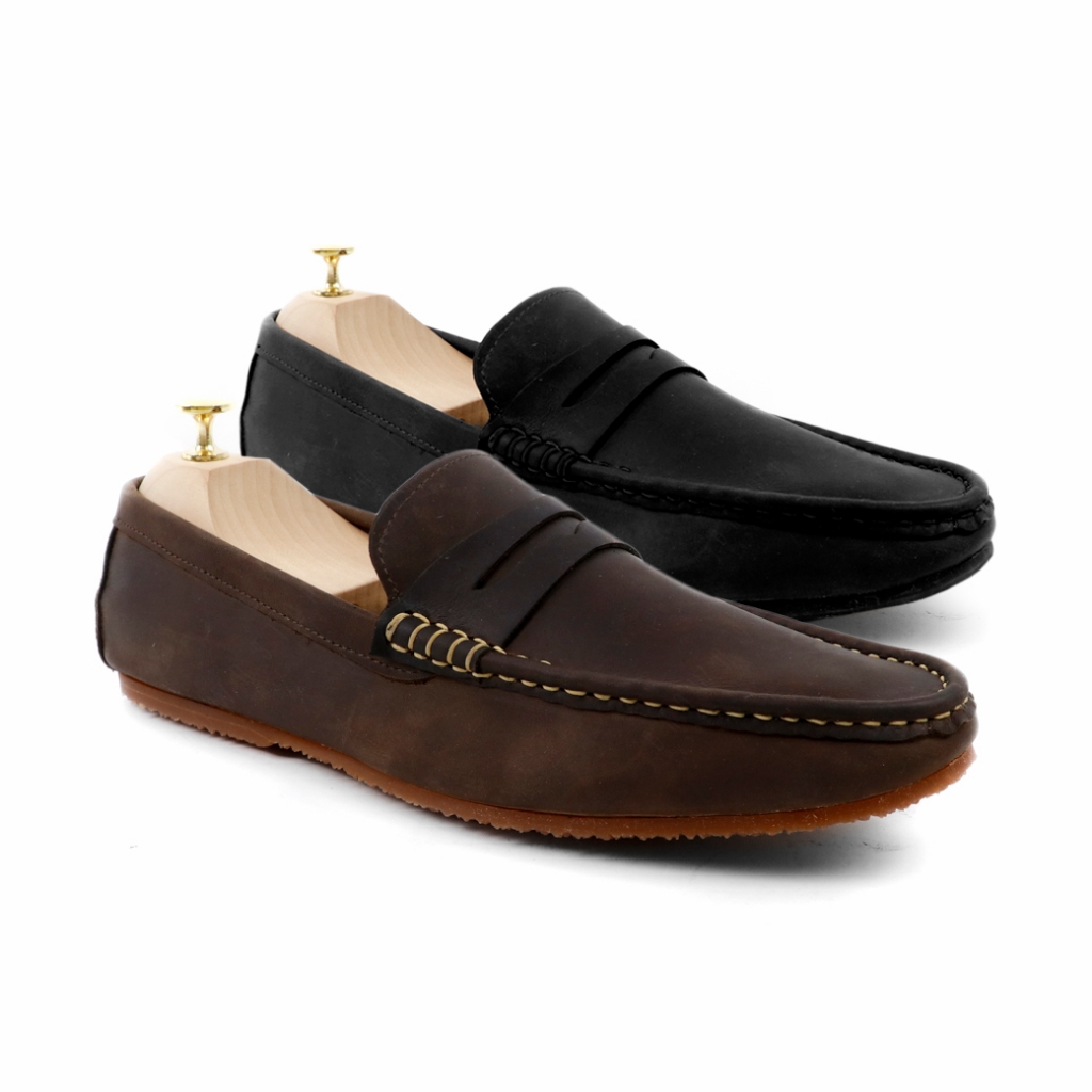 Brown Stone Penny Loafer Nubuck