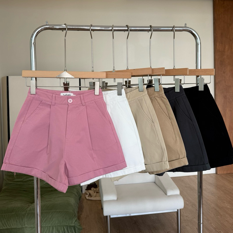 Minnie Short Pants(B03)กางเกงขาสั้นขาพับ #แถมเข็มขัดฟรี