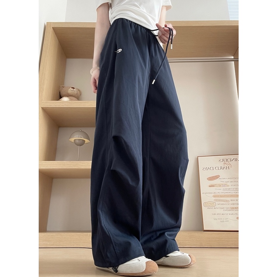 ชุดเอี๊ยมย้อนยุคสไตล์อเมริกัน กางเกงลำลองผู้หญิง หลวม ผ้าร่ม - รูปที่ 6