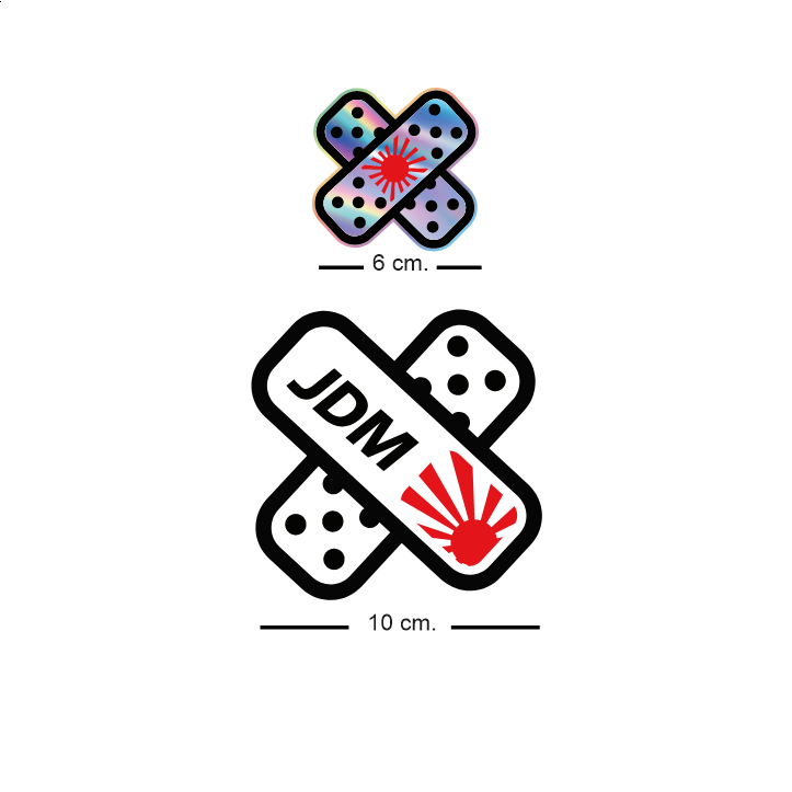 สติกเกอร์ พลาสเตอร์  sticker JDM ติดปิดรอย 6.5-10 cm