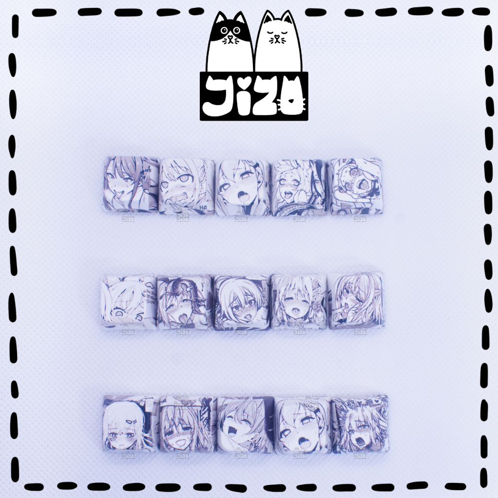 Keycap Anime ปุ่มกดคีย์บอร์ด ลายอนิเมะ (ขาวดำ) 001-049 พร้อมส่ง🇹🇭