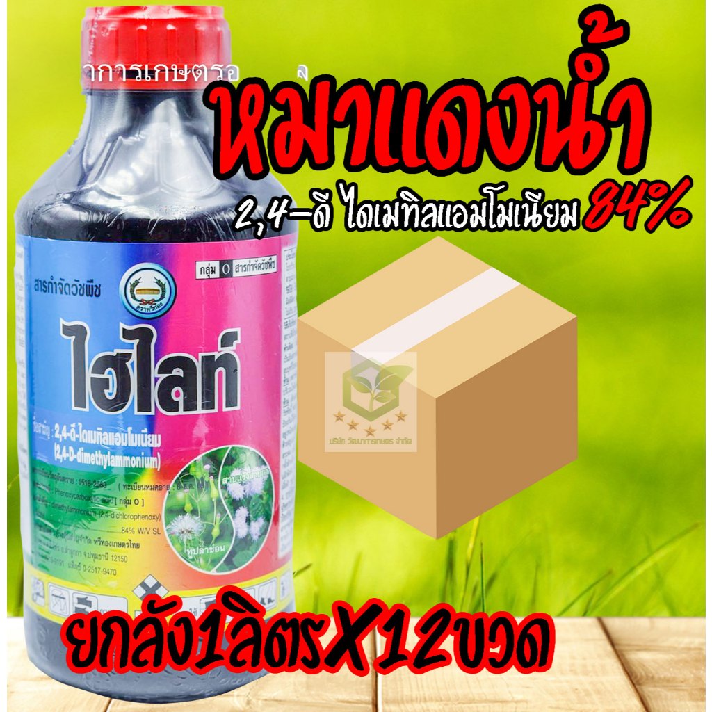 / ยกลัง12ขวด / 2,4-ดี ไดเมทิลแอมโมเนียม 1ลิตร ยาฆ่าหญ้าใบกว้าง  ข้าวไม่แดงไม่งั้น เอโซ่นัด95 ดาราเอมีน 2-4ดี 2-4D หมาแดง