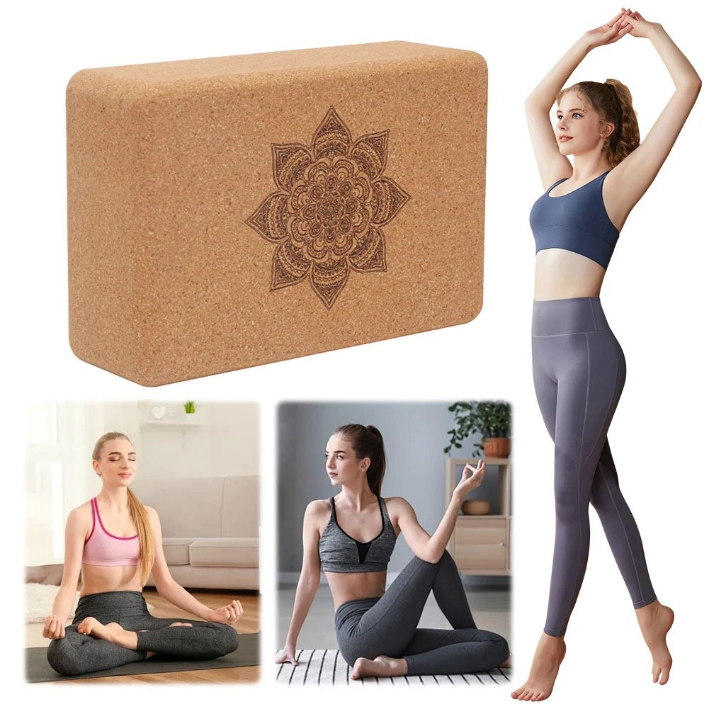 บล็อกโยคะไม้ก๊อกแท้100% Cork Yoga Block - ราคาต่อ 1 ชิ้น