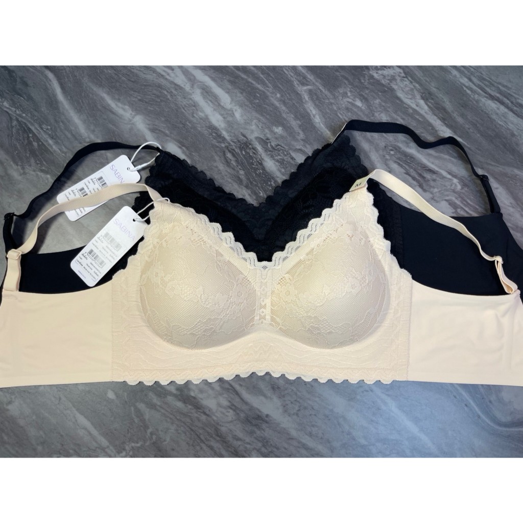 HBD24014 / 24015 - SABINA BRALESS Habpy Perfect Bra เสื้อชั้นในไม่มีโครง แต่งลูกไม้