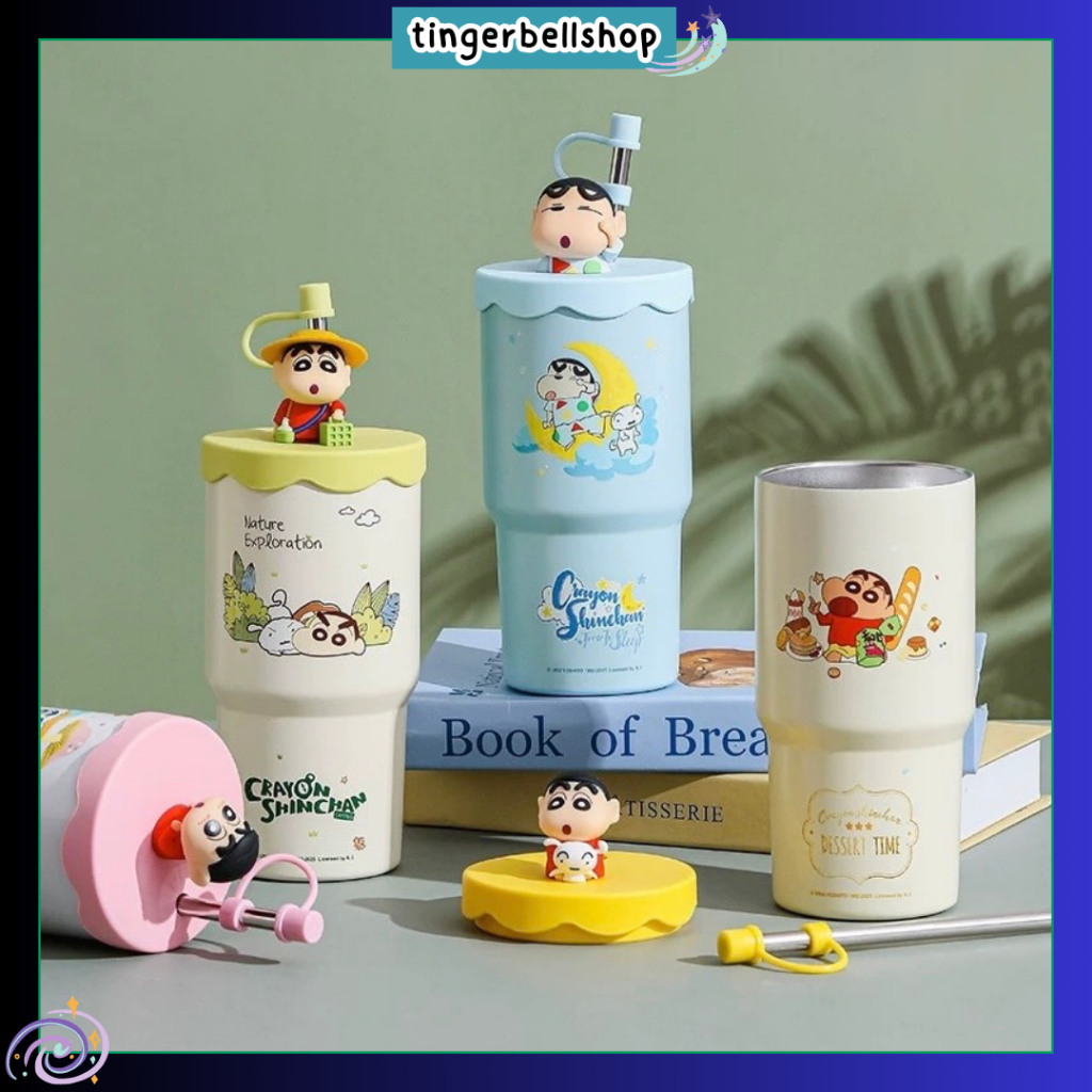 🇹🇭[ส่งด่วน]แก้วน้ำลายชินจัง แก้วเก็บความเย็น แก้วน้ำสแตนเลส 304 ขนาด 580ml. ของขวัญวันเกิด