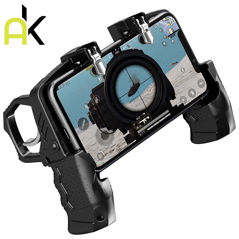 AK จอยเกมล์มือถือ ใหม่ล่าสุด Gamepad ด้ามจับพร้อมปุมยิง PUBG Free Fire Shooter Controller Mobile Joystick จอยกินไก่