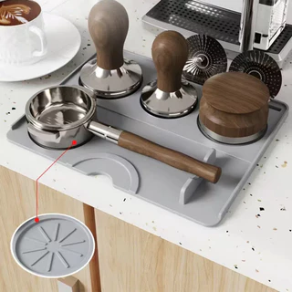 แผ่นยางรองแทมป์กาแฟขนาดใหญ่ มีขารองด้ามชง Coffee Tamping Mat Rubber