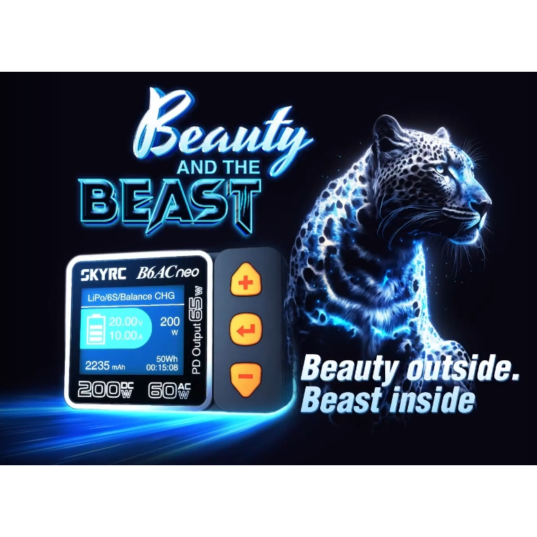 เครื่องชาร์ต SKYRC B6ACneo EU plug Charger  DC ได้สูงสุดถึง 200W ที่กระแสสูงสุด 10A