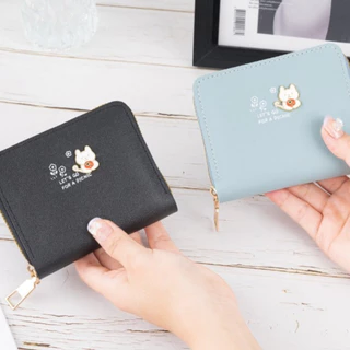 พร้อมส่ง โลโก้แมว (GC-311) กระเป๋าสตางค์ใบสั้น