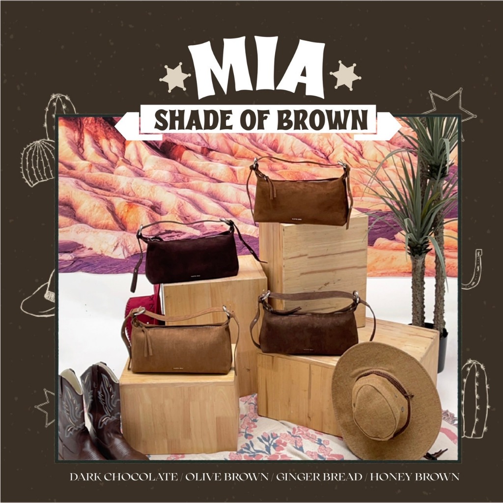 KAPPABKK Mia Shade Of Brown Collection กระเป๋าสะพายไหล่สีน้ำตาล หลากหลายโทน