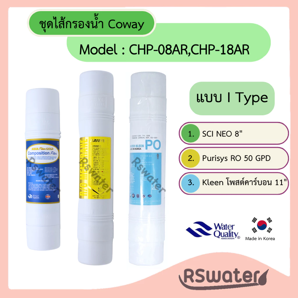 ไส้กรองน้ำ อินไลน์ ระบบอาร์โอ สำหรับ Coway รุ่น CHP-08AR / CHP-18AR / วิลล่าเอ็ม thumbnail 8