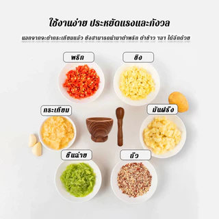 ครกพลาสติก ครกมินิมอล ครกจิ๋ว ABS ปลอดสารเชื้อรา ทำความสะอาดง่าย ลายหิน/ลายไม้
