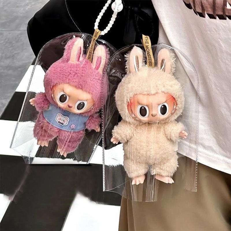 A057 ซองใส ซองใส่ลาบูบู้ PVC Labubu กระเป๋าใส กันฝุ่น ขนาดเล็ก กันเลอะ ซองกันน้ำ สําหรับห้อยตุ๊กตา