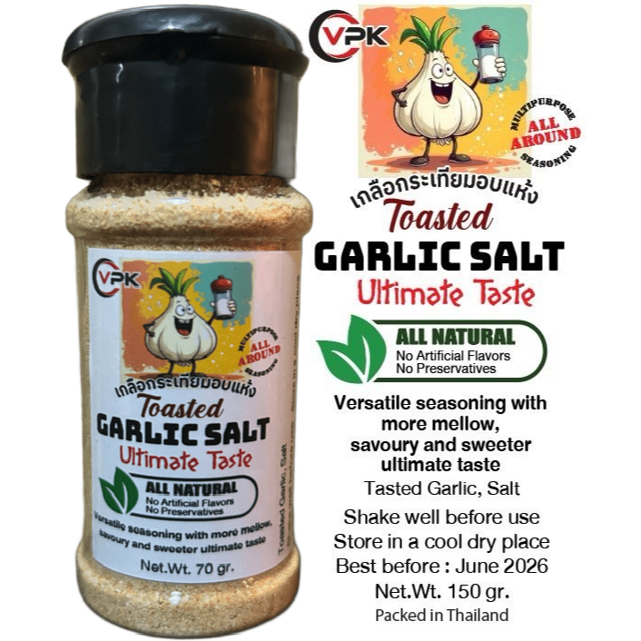 Toasted Garlic Salt-70gr-150gr-Garlic Salt, Best Taste Salt, Multipurpose Seasoning Salt-EXP 2026 May