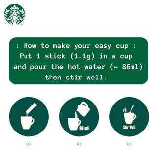 สตาร์บัคส์ กาแฟดำผงสำเร็จรูปชนิดซอง (1.1g x 10 ซอง)🇨🇭Starbucks Premium Soluble Instant Coffee 10 Sticks