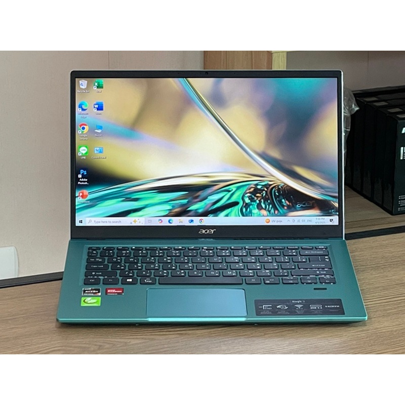 Acer Swift 3 SF314-43-R0C3 AMD Ryzen 7 5700U SSD512GB RAM8GB Win 11 คีย์บอร์ด ไฟ สินค้ามือสอง ประกัน
