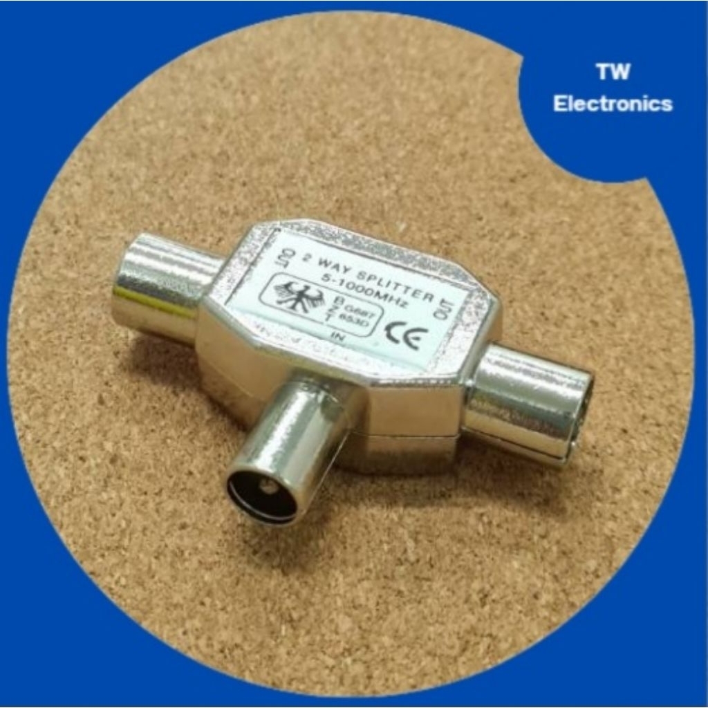 ตัวแยกสายทีวี2ทาง,ตัวแยกสายCoaxial TV,ตัวแยกสายอากาศทีวี2ทาง,ตัวแยกสายทีวีเข้า1ออก2,ตัวแยกสายโคแอกเชี่ยล2ทาง
