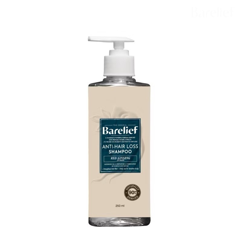 @แบร์รีลีฟ แชมพูโสมแดงเกาหลี ลดผมร่วง ขนาด 250มล.(Barelief Red Ginseng Anti-Hair Loss Shampoo 250ml.
