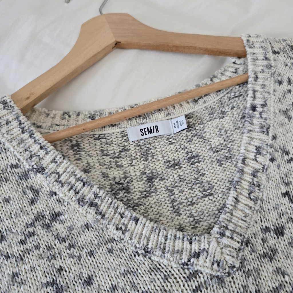 เสื้อกั๊ก เชือกถัก สีเทาขาว SEMIR