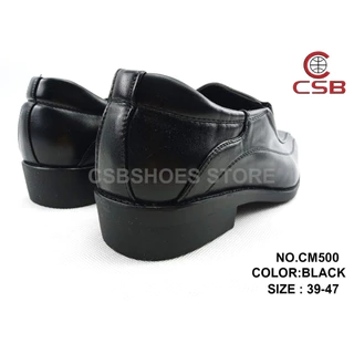 CSB รองเท้าหนังดำรหัส CM500 มีไซส์ใหญ่ 39-47 รองเท้าคัดชูส์สำหรับนักเรียน นักศึกษา ใส่ทำงานได้