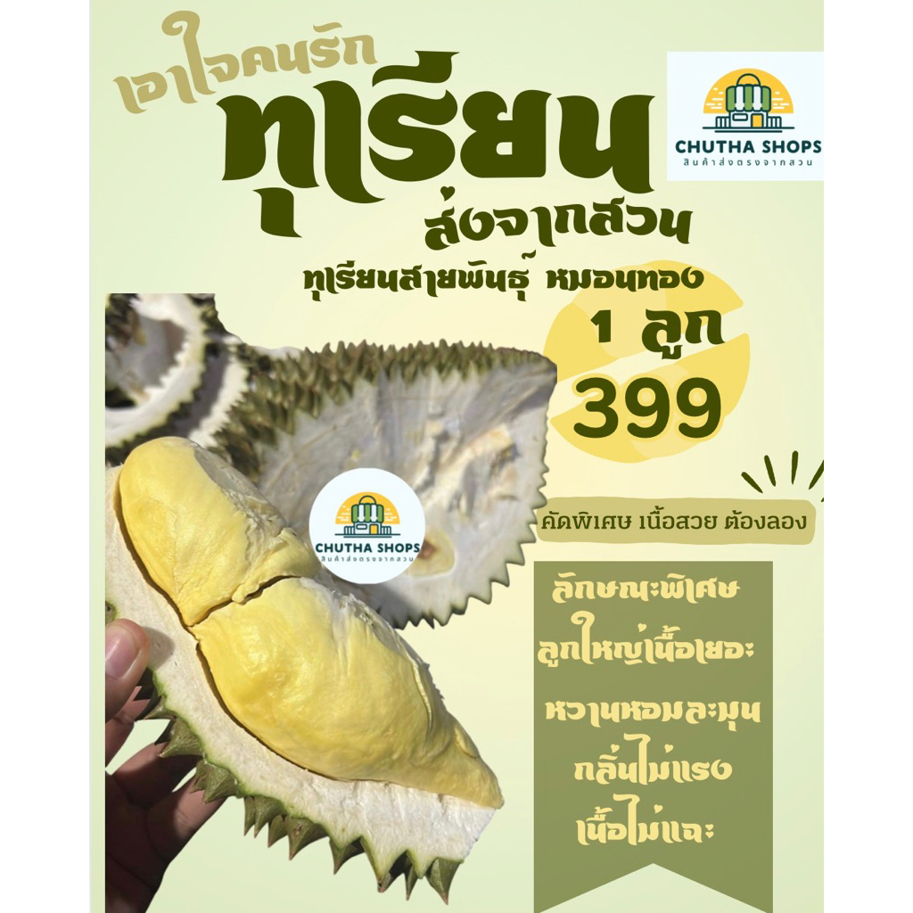 ทุเรียนหมอนทอง จันทบุรี (ราคาตาม นน.)1