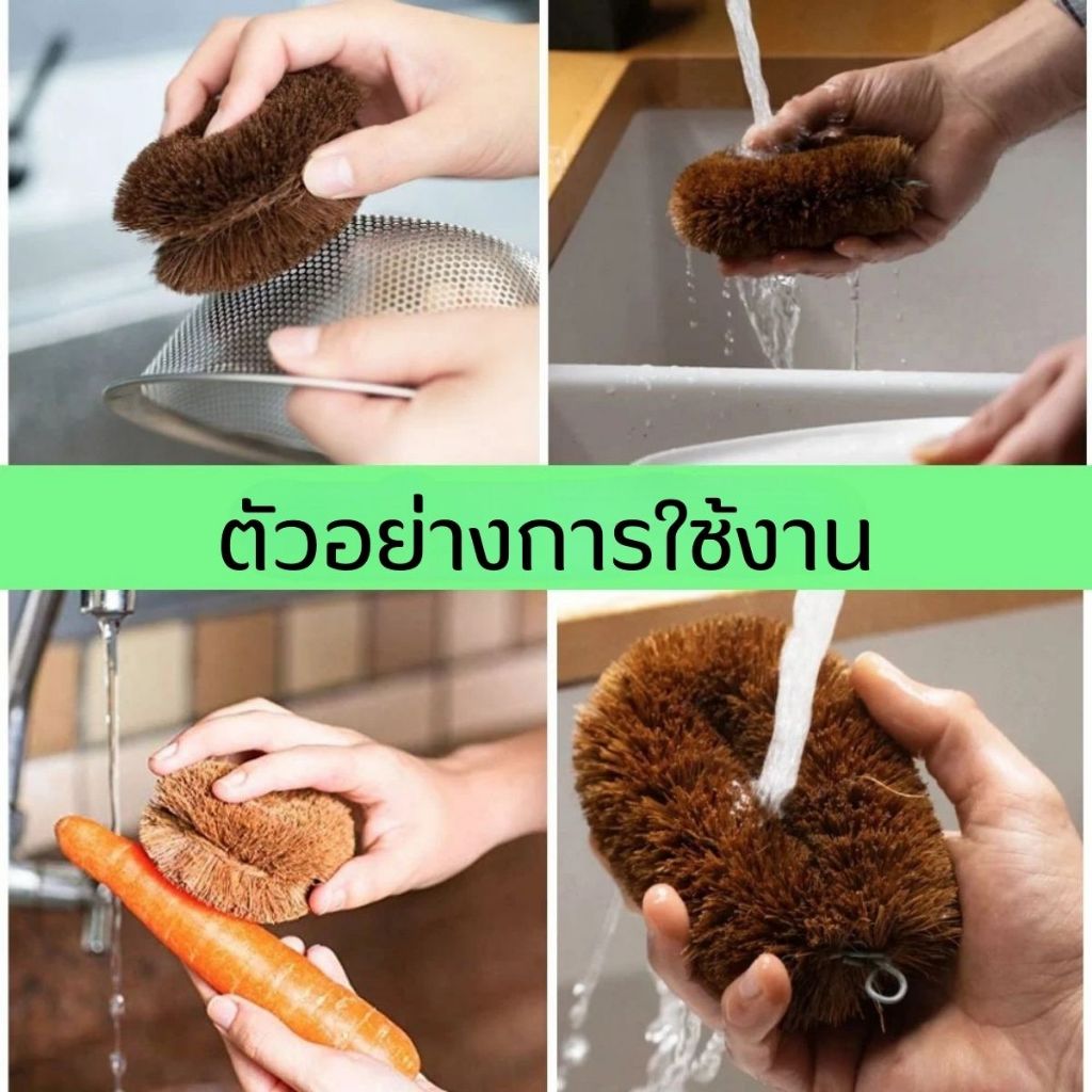 หัวแปรง ใยมะพร้าว ไม่มีด้าม แปรงกาบมะพร้าว แปรงขัดล้อรถ แปรงขนไนล่อน หนา แข็งแรง อเนกประสงค์ แปรงขัดส้วม TWS - รูปที่ 5