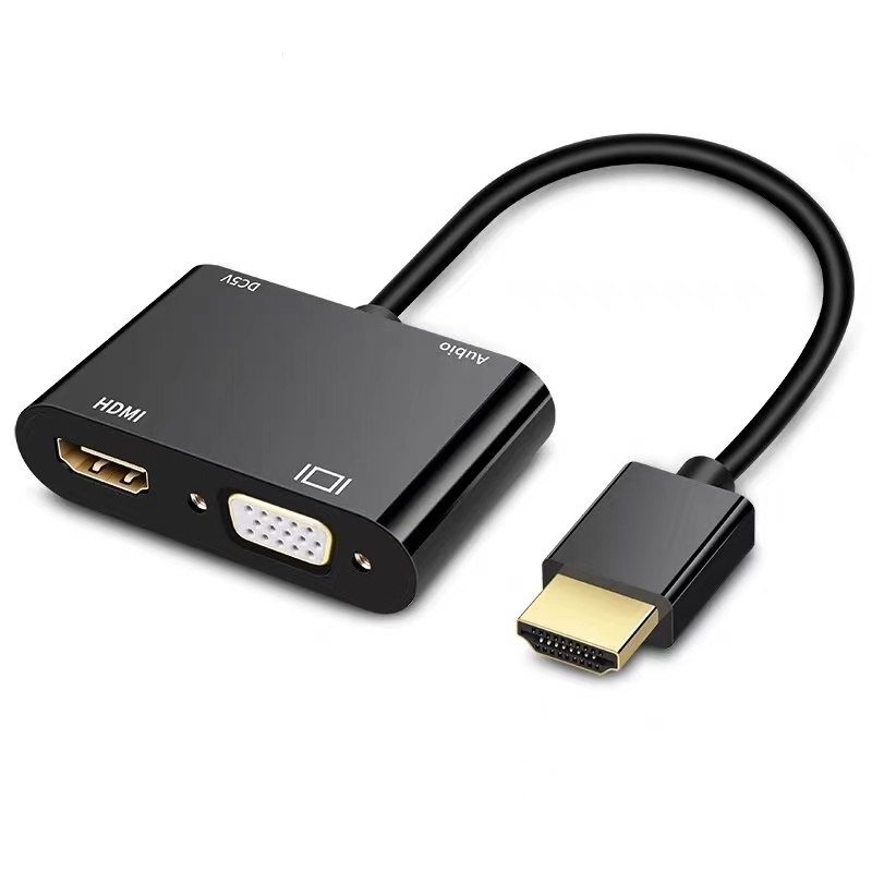 HDMI to HDMI+VGA splitter+ Video Converter Adapter HD Cable Audio Output with audio