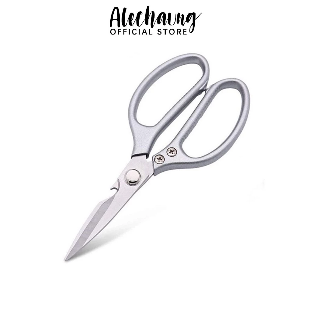 Alechaung กรรไกรทำอาหาร กรรไกรทำครัว kitchen scissors เปิดฝาขวดได้ สแตนเลสคมพิเศษ ไม่เป็นสนิม