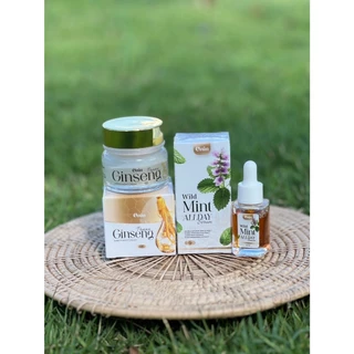 เซ็ตครีมหน้า เซ็ตคู่ เซรั่มใบมินต์ป่าอรอิน และ ครีมโสมอรอิน onin wild mint serum and onin panax ginseng night cream