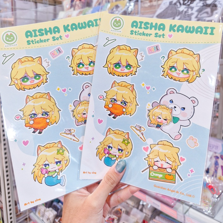 Sticker สติกเกอร์ Aisha Kawaii set สติกเกอร์วีทูเบอร์สาว สุดน่ารัก คาวาอี้มาก [V-Festa]