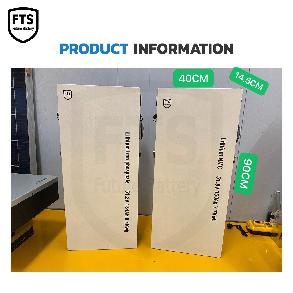 NMC LFP  48V 150,184,200Ah แบตลิธียมรุ่นติดตั้งกับผนัง