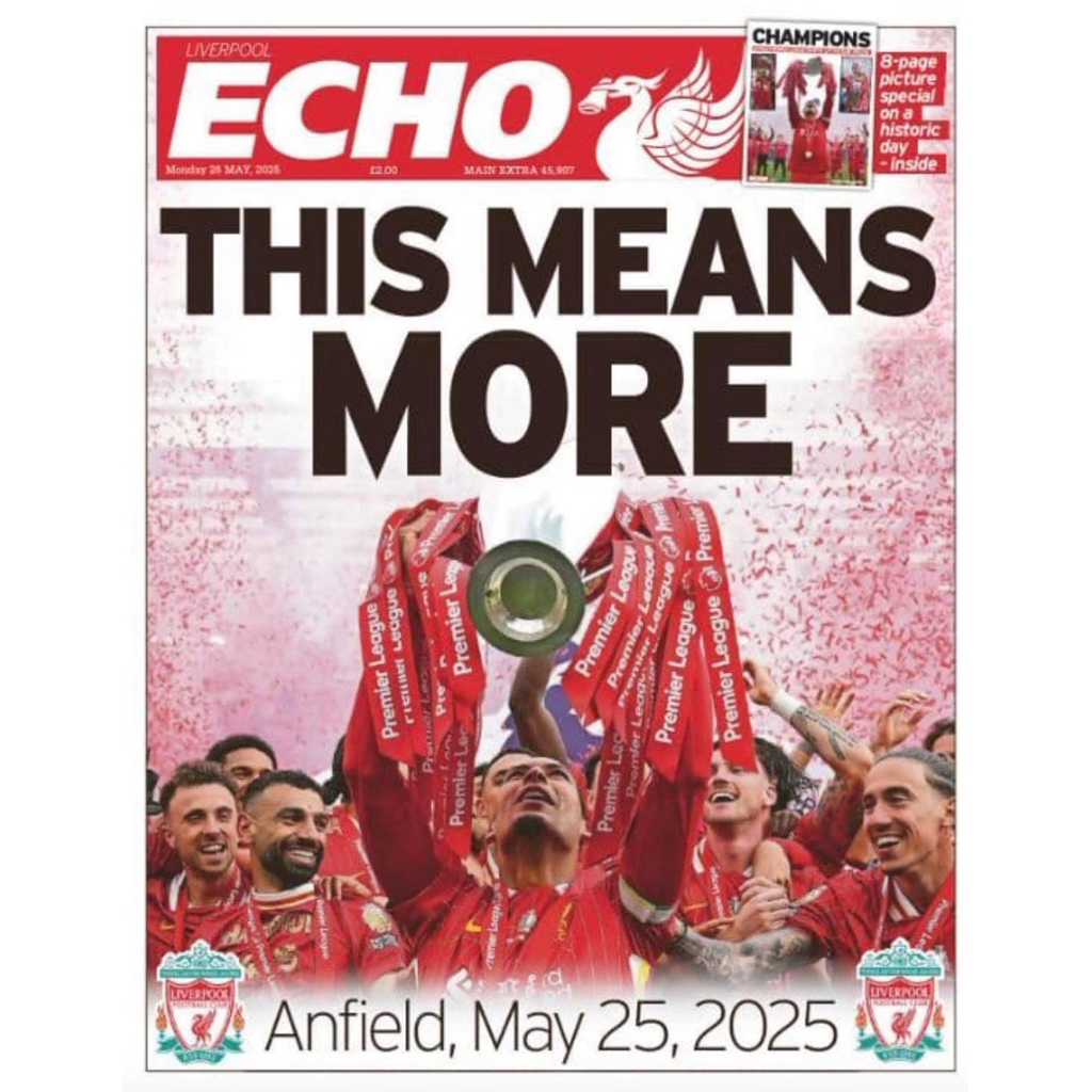 Liverpool Echo ปกชูถ้วย !!! 26May
