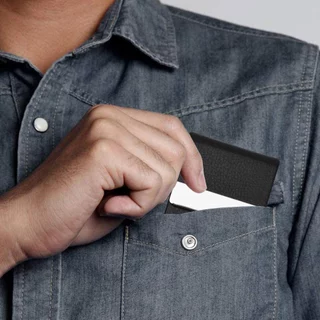 มีสินค้า ที่ใส่นามบัตรหนัง PU ผู้ชายมัลติฟังก์ชั่ กล่องเก็บนามบัตรแบบพกพา กล่องใส่นามบัตร อลูมิเนียม Card Holder