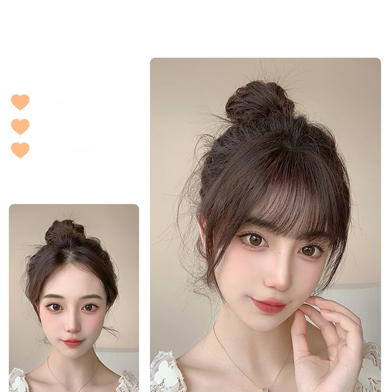 [จัดส่งในกทม] แฟชั่นเกาหลี ผมปลอม วิกผมหน้าม้าจํา ลอง ไร้รอยต่อ น้ำหนักเบา มองไม่เห็น สำหรับผู้หญิง - รูปที่ 6