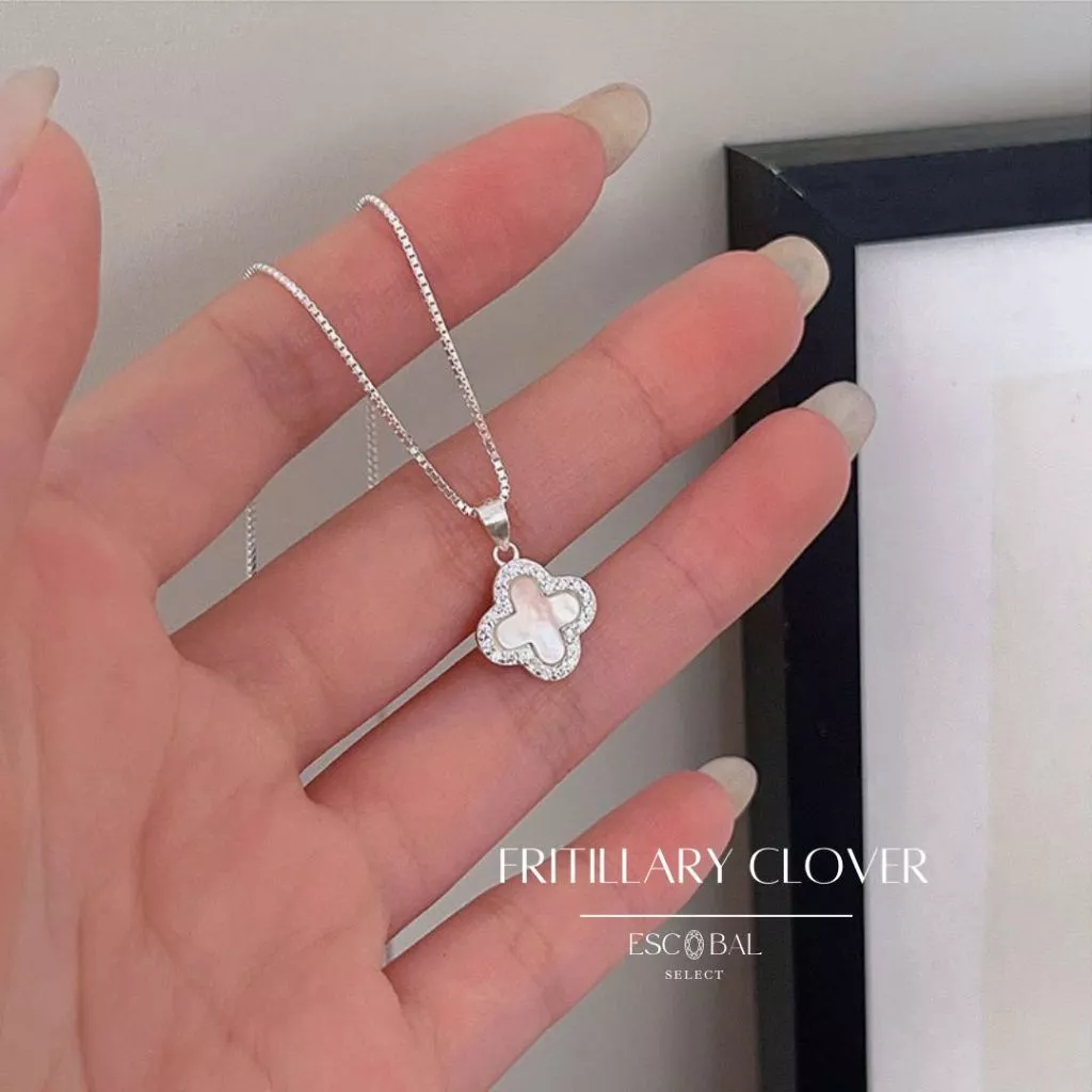 ESCOBAL สร้อยคอเงินแท้ Fritillary Clover จี้โคลเวอร์ สร้อยคอแฟชั่น สร้อยคอเเฟชั่น วาเลนไทน์